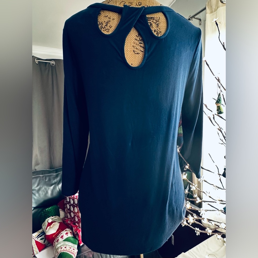 Lovely Chico's Vibrant Blue Top w/Peak-a-boo Back Small - Bundle 2 items